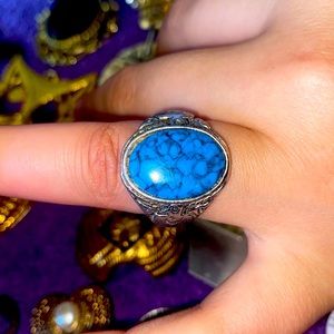 Silver and turquoise ring